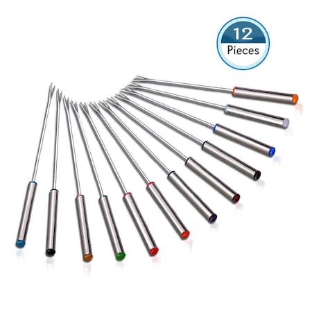 Nutrichef Fondue Forks - Fondue Dipping Fork Skewers (12 Pcs.) PRTPKFONDSTK12